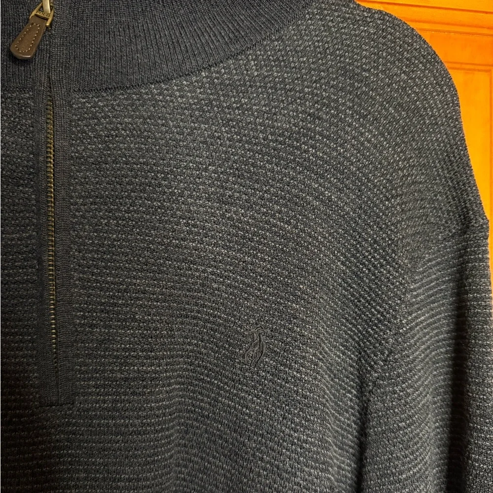 POLO Ralph Lauren Merino Wool Charcoal Grey Quarter Zip Sweater Mens XL